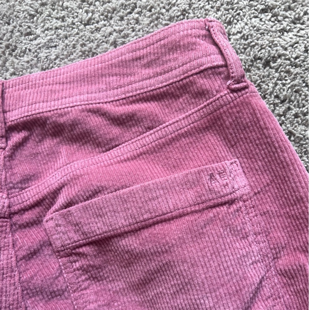 American‎ Eagle Cargo Pants Womens 6 Pink Corduroy Wide Leg